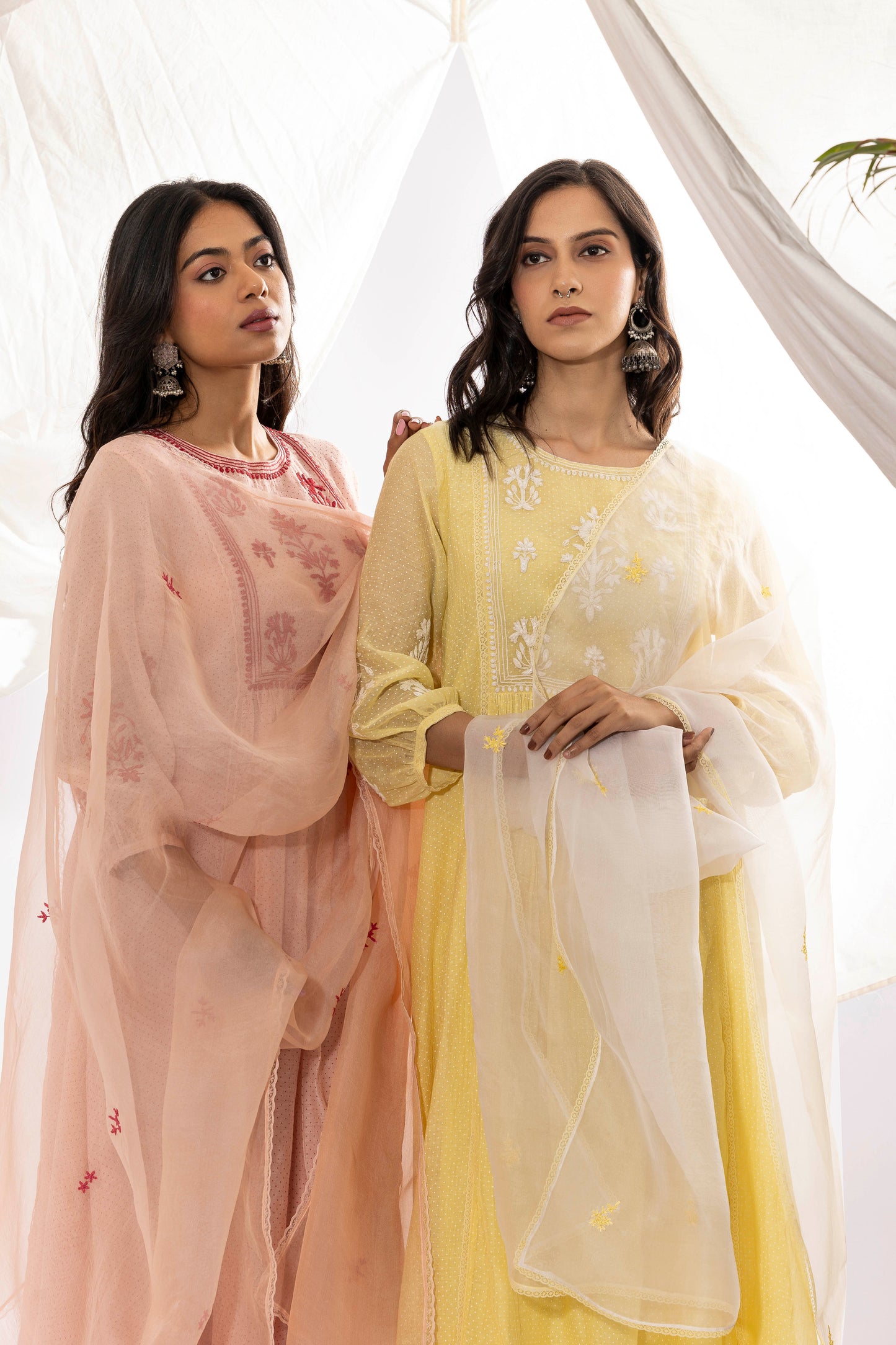 Lemon Yellow Embroidered Kurta Set