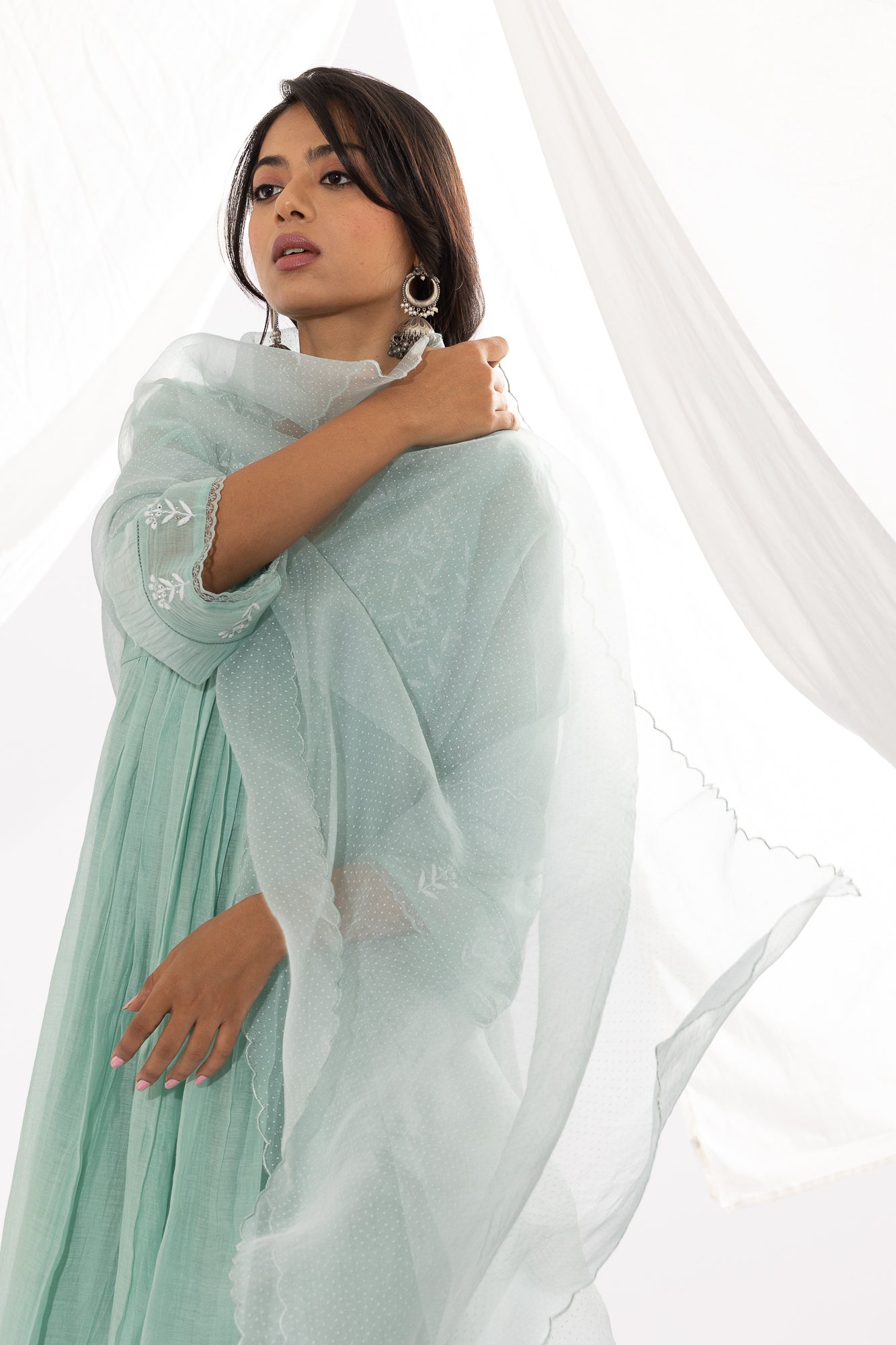 Powder Blue Chikankari Kurta Set