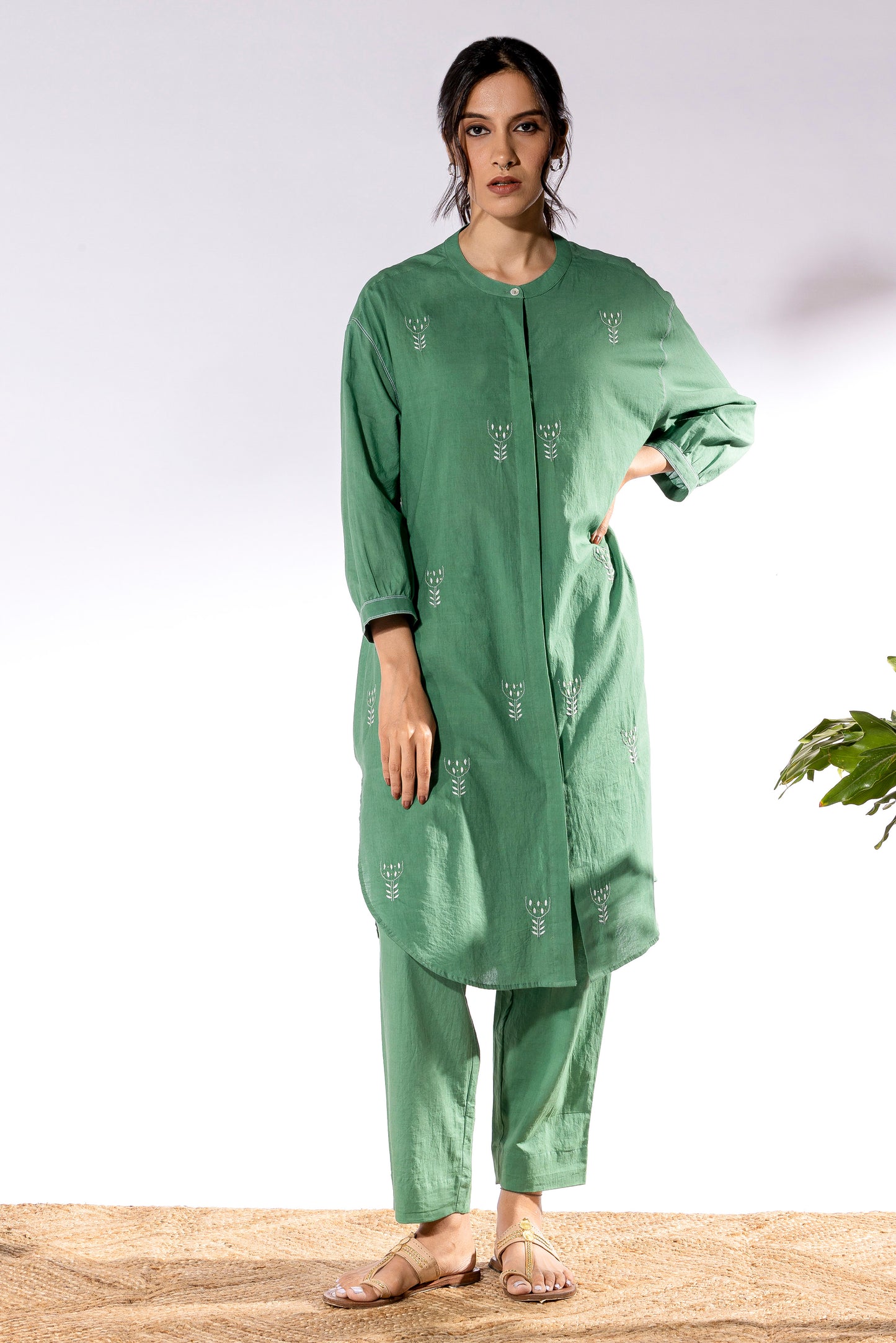 Khus chikankari Tunic - Ready to Ship