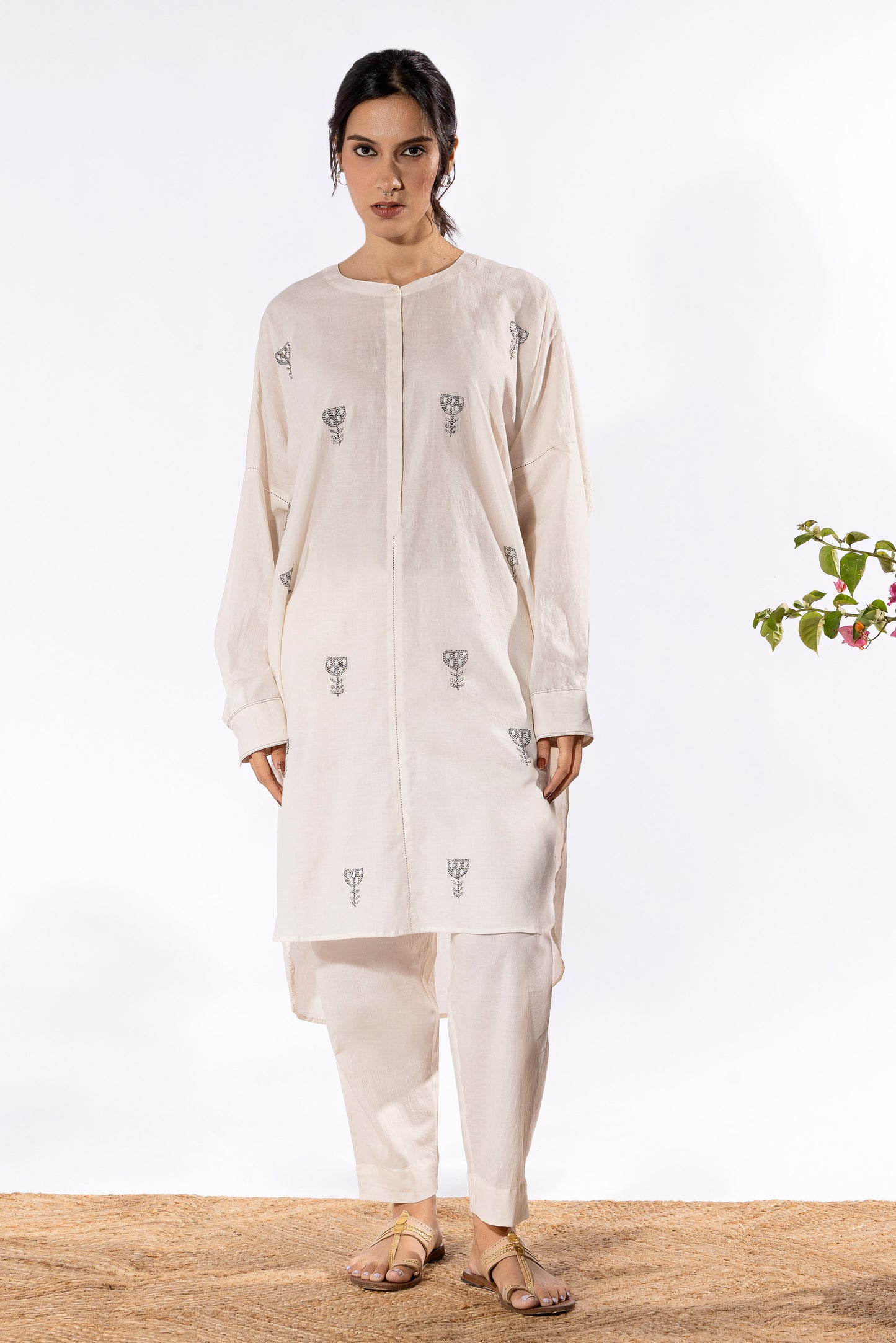 Paan Gulkand chikankari Tunic - Ready to Ship