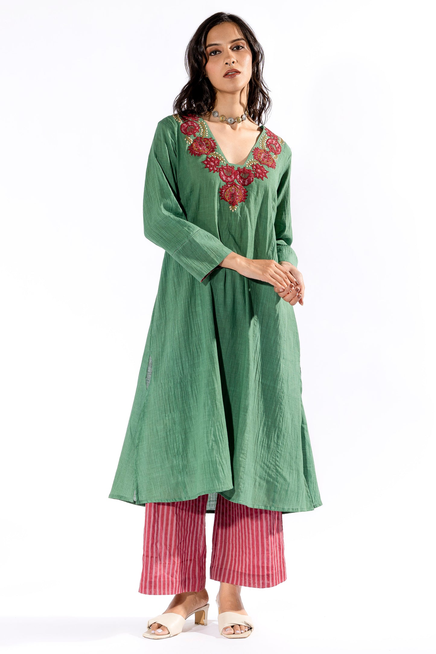Khus embroidered Kurta - Ready to Ship