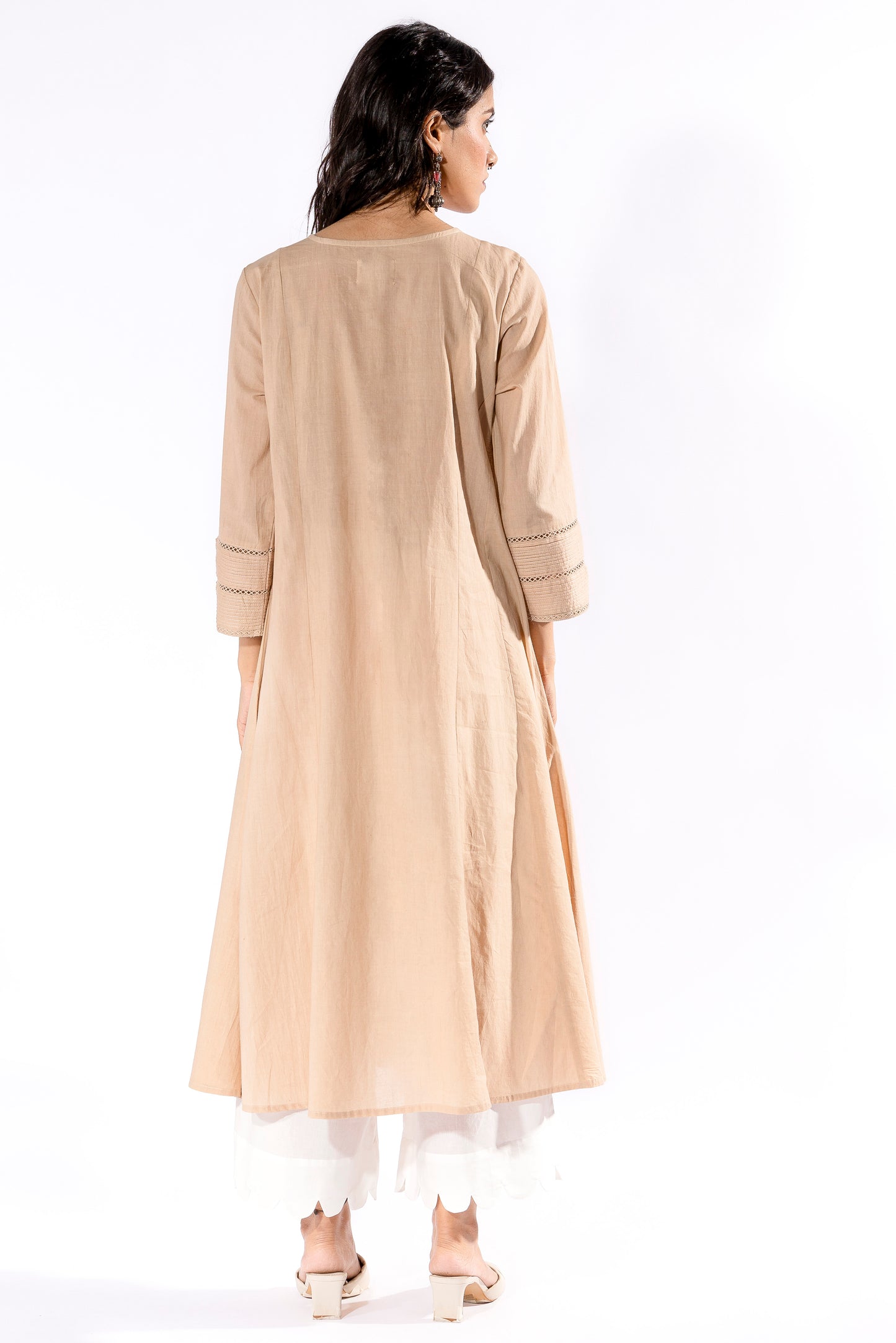 Beige chikankari kurta