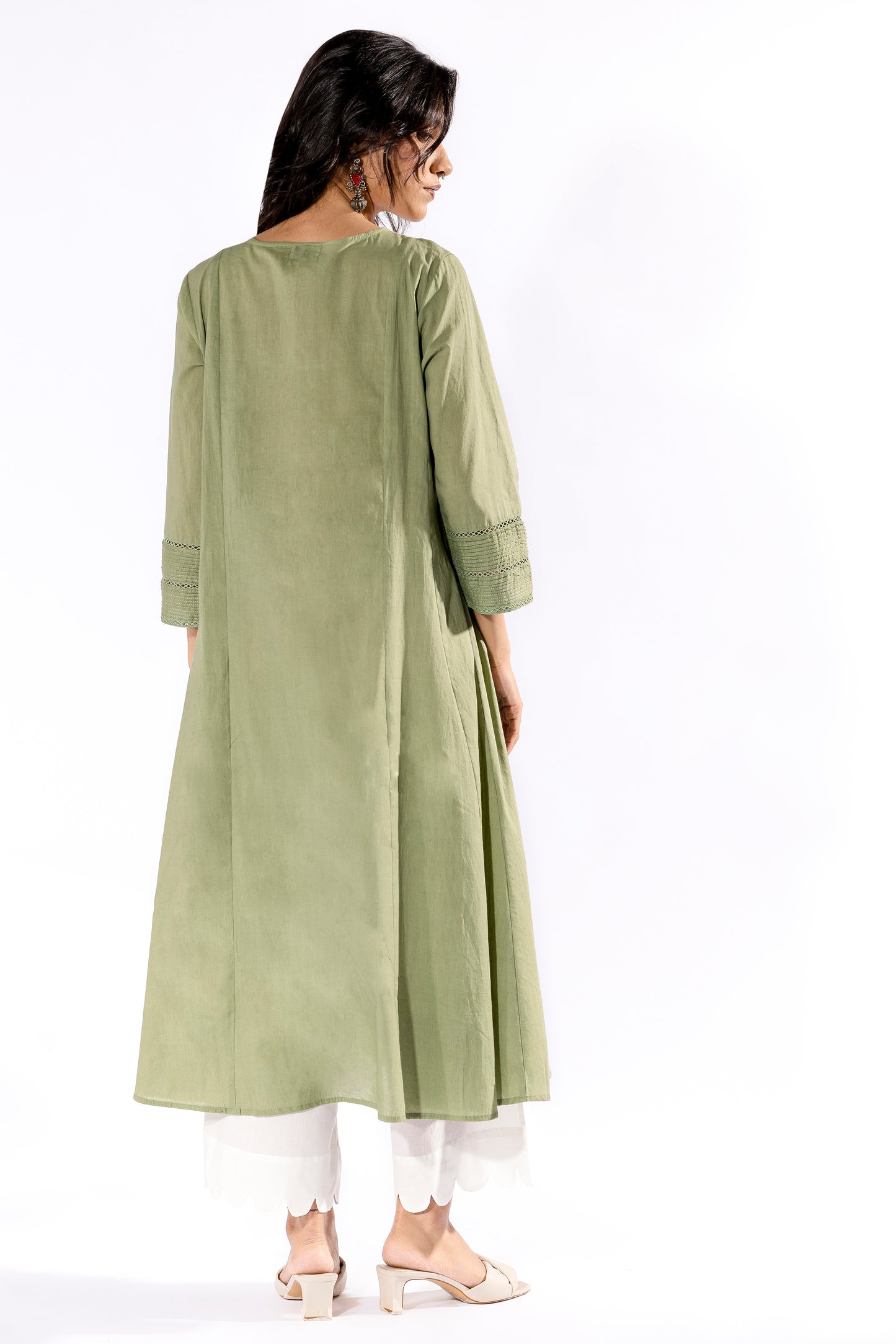 Green chikankari kurta