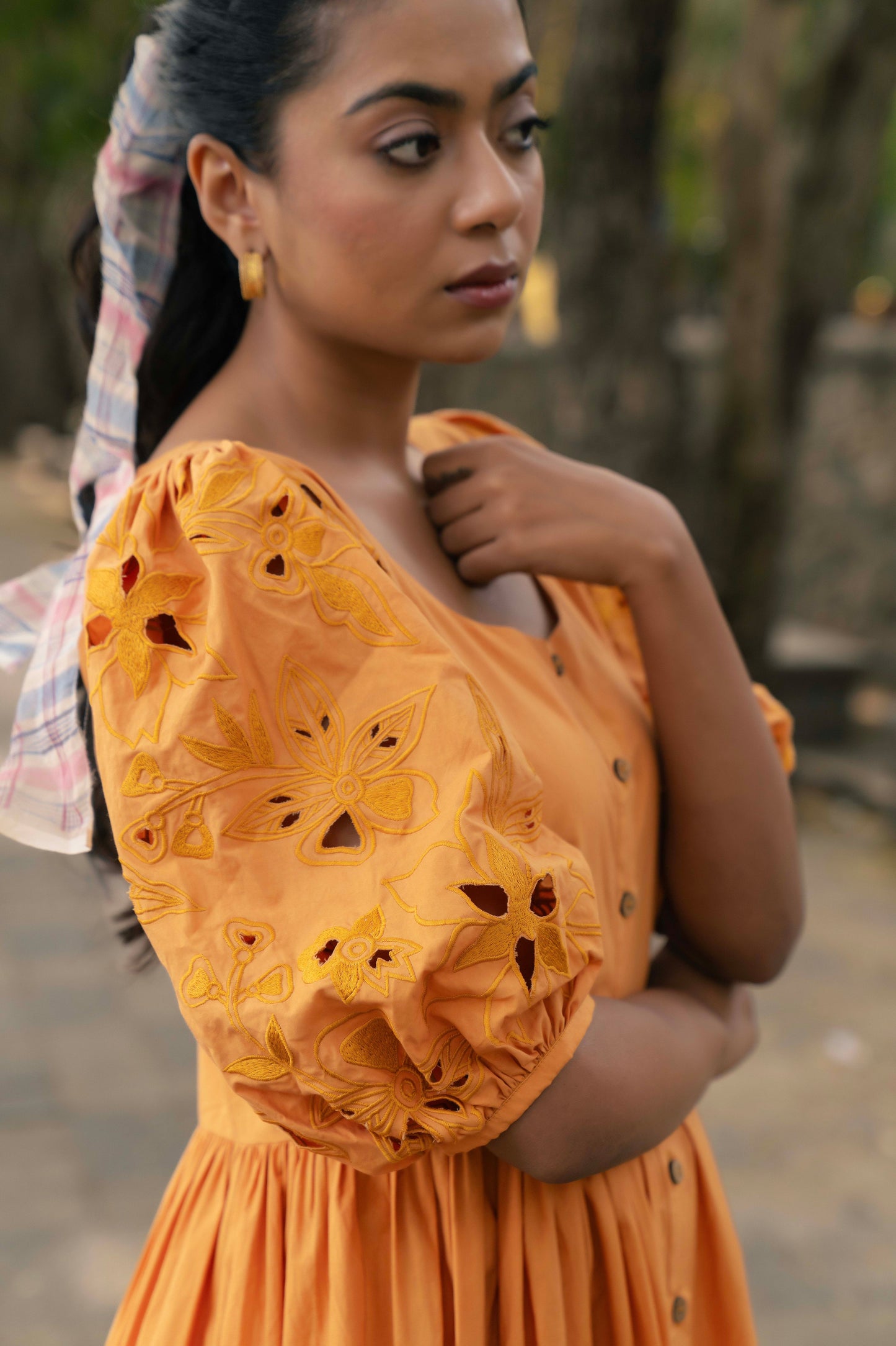 Mustard Cotton Poplin Dress