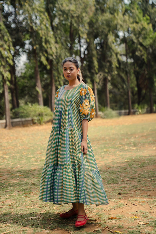Artichoke Block Printed Dress
