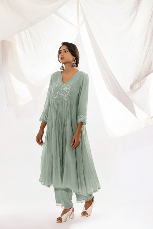 Light Aqua Chikankari Set