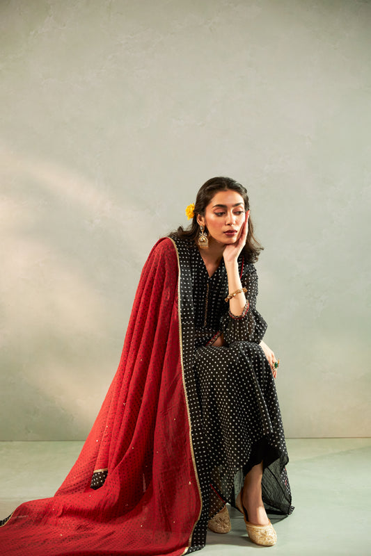 Kaali Phuljhadi Embroidered Kurta Set- Set of 3