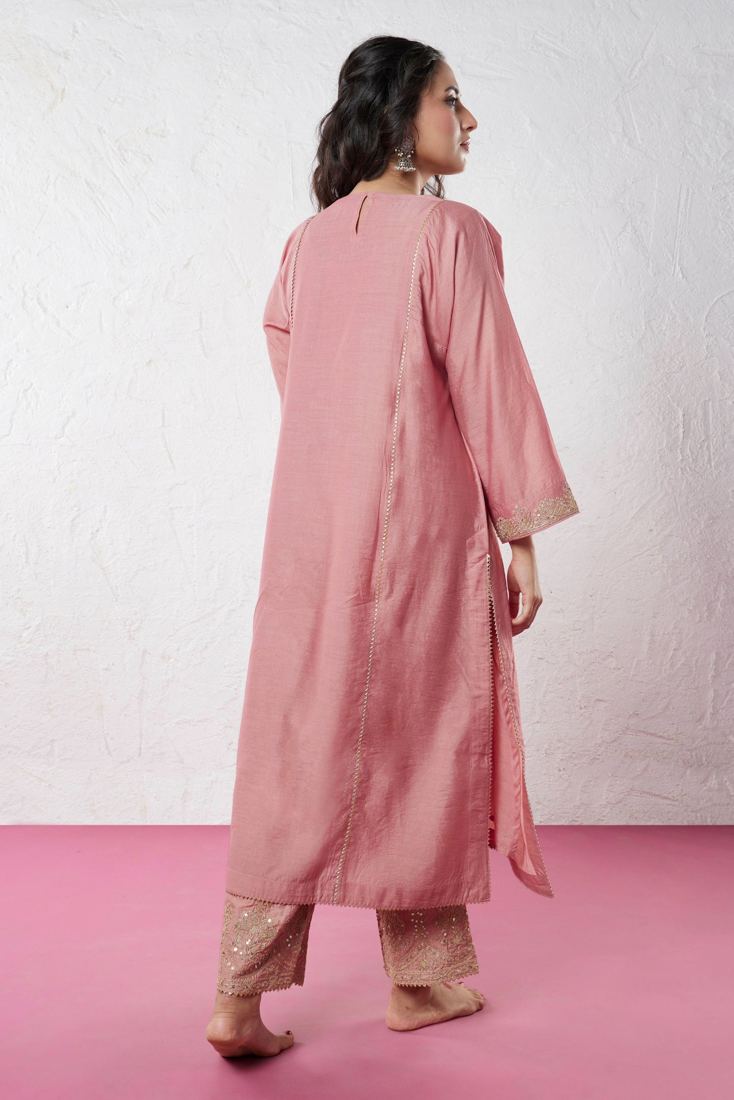 Lotus Embroidered Kurta Set