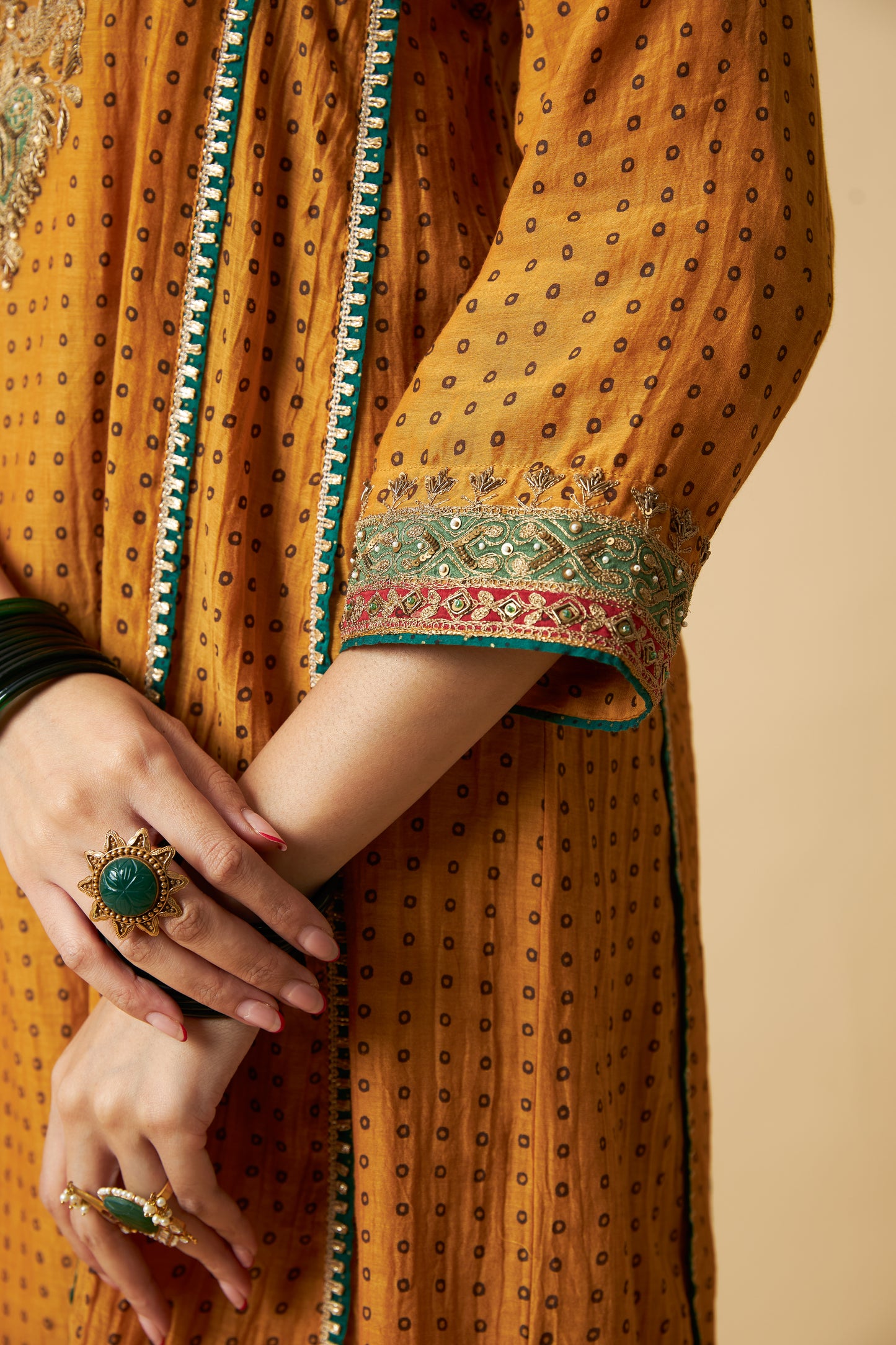 Peeli Pataka Embroidered Kurta