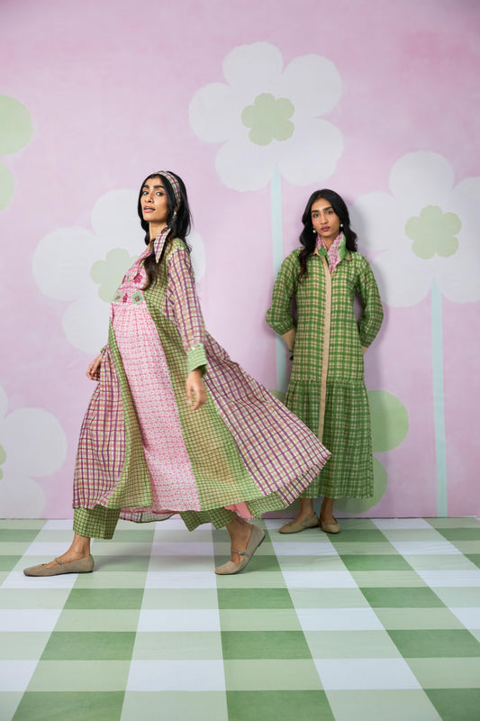 Coral Haze Block printed kurta set- Set of 3