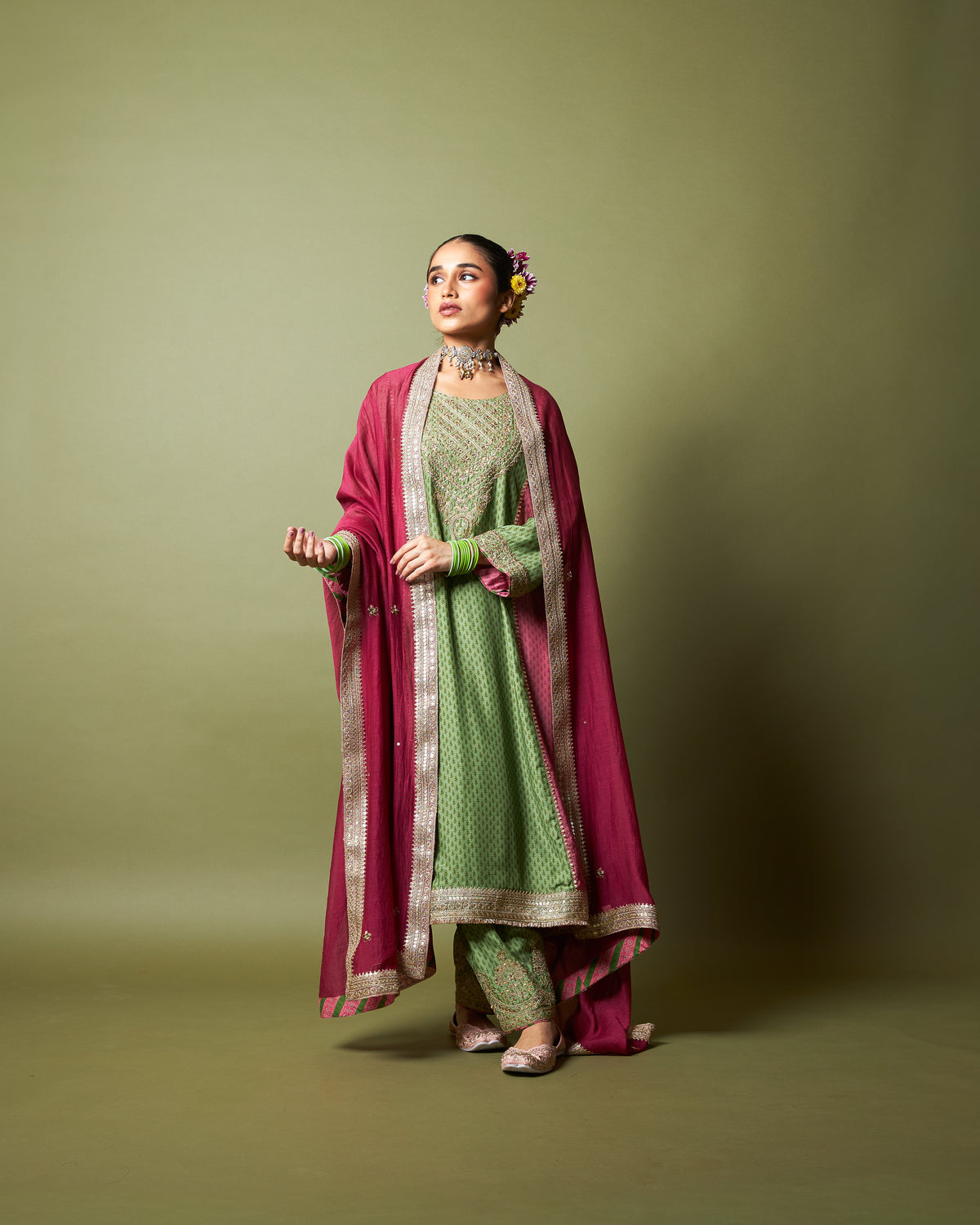 Zewara Embroidered Kurta Set (Ready to Ship) - Set Of 3