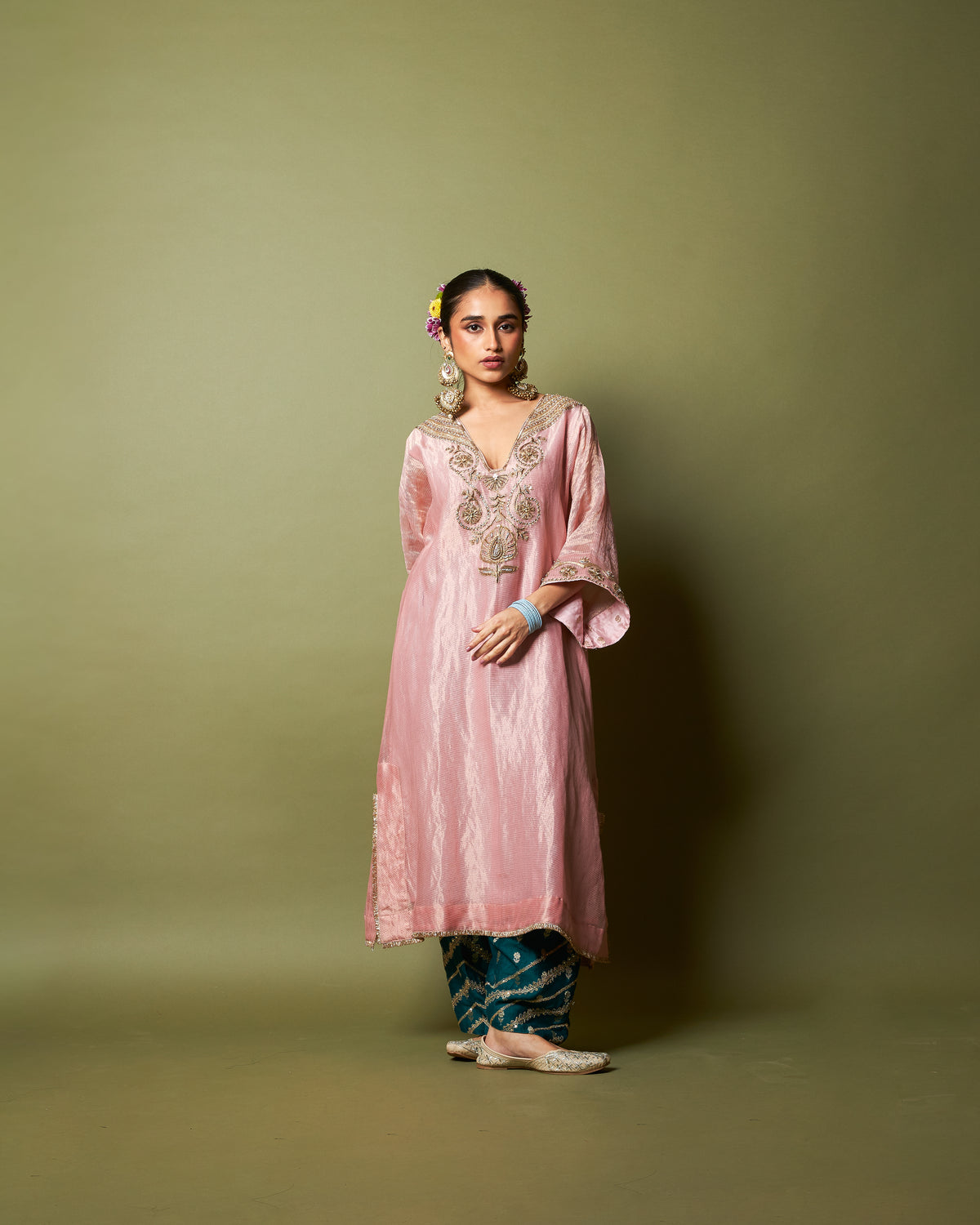 Rosika Embroidered Kaftan Set (Ready to Ship) - Set Of 2
