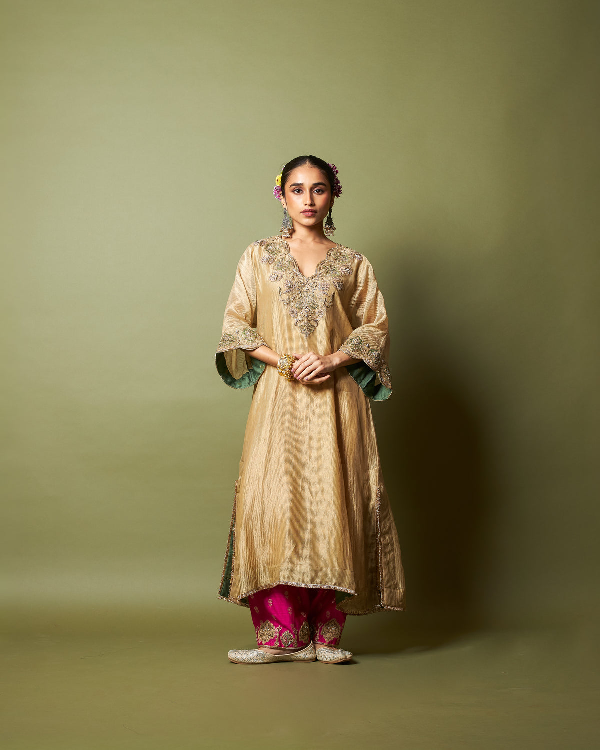 Mehtab Noor Embroidered Kaftan Set (Ready to Ship) - Set Of 2