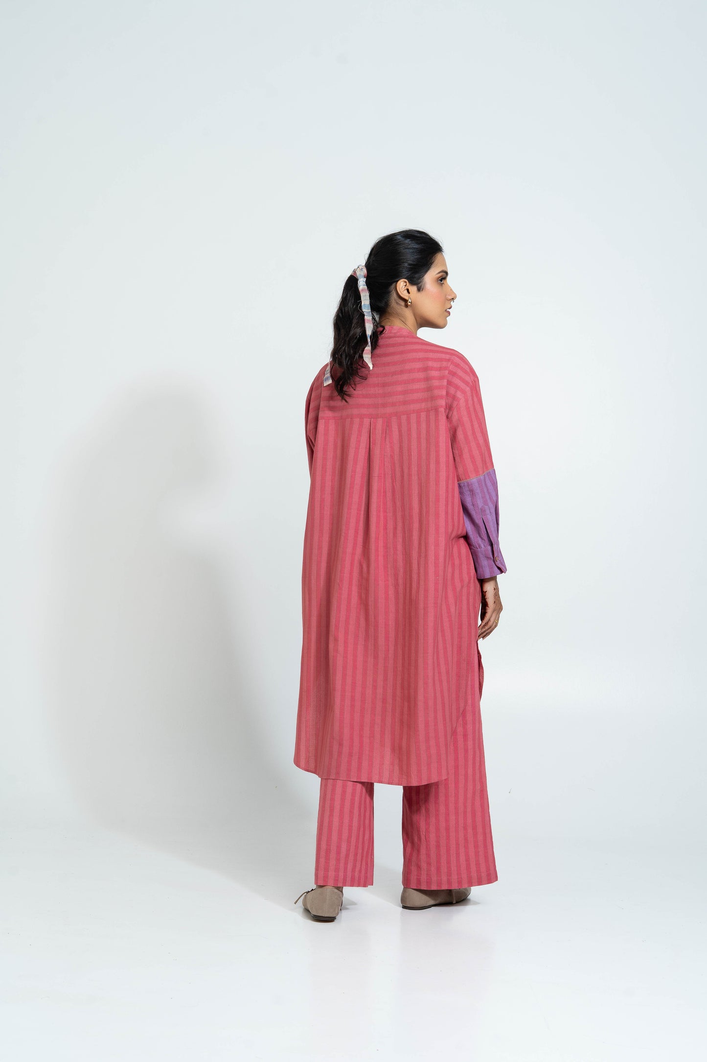 Pink Stripe Hand Woven Cotton Set