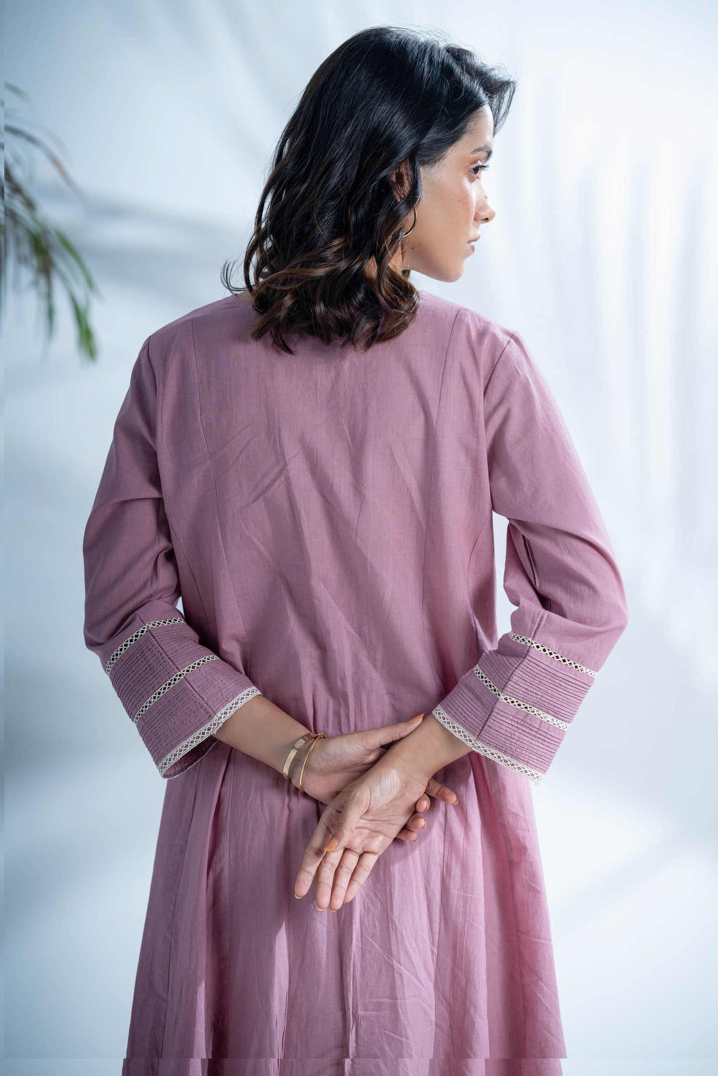 Mauve chikankari Kurta