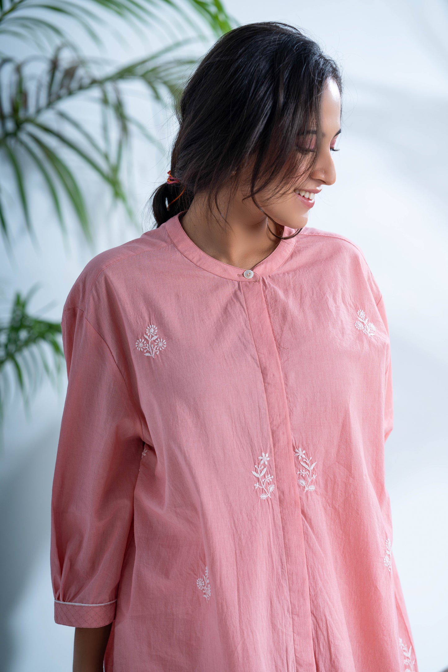 Cerise Pink Chikankari kurta
