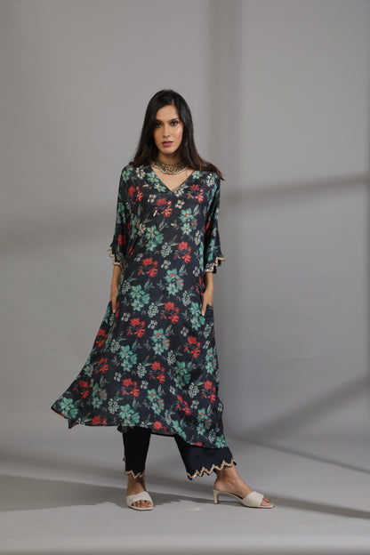 Welcome to the jungle embroidered kaftan set
