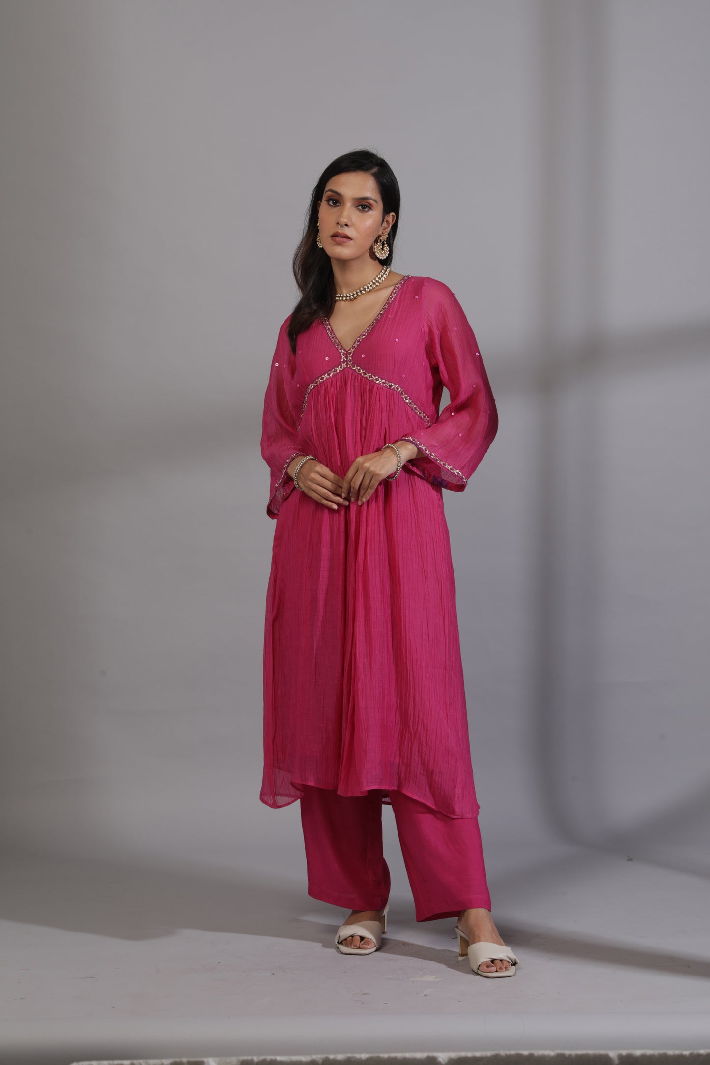 Cherry bomb embroidered kurta set