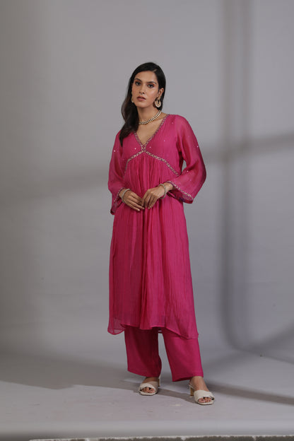 Cherry bomb embroidered kurta set