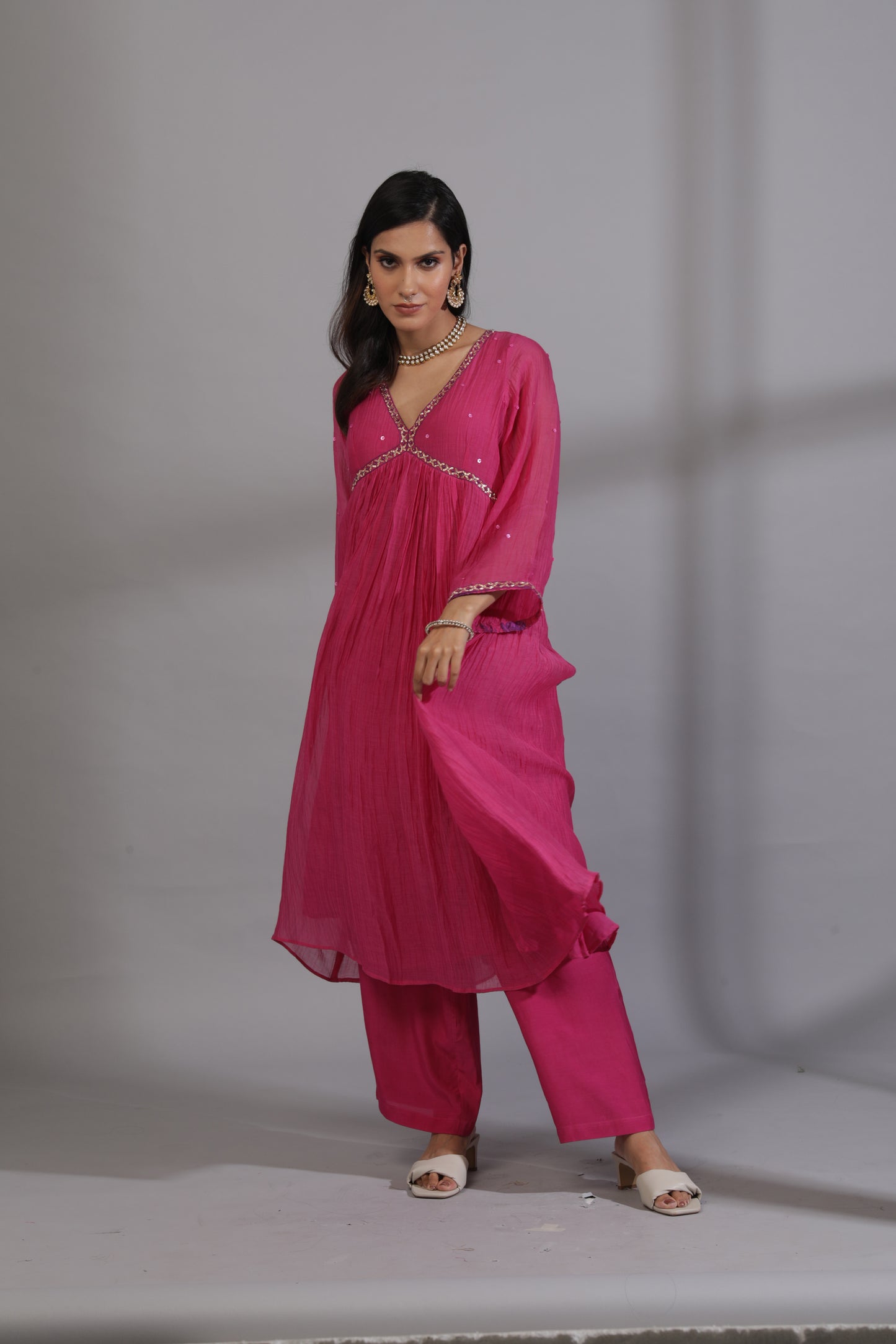 Cherry bomb embroidered kurta set
