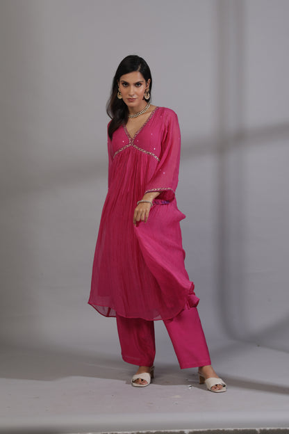 Cherry bomb embroidered kurta set
