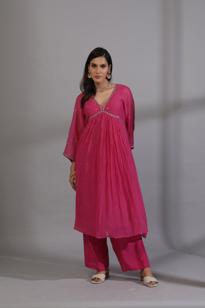 Cherry bomb embroidered kurta set