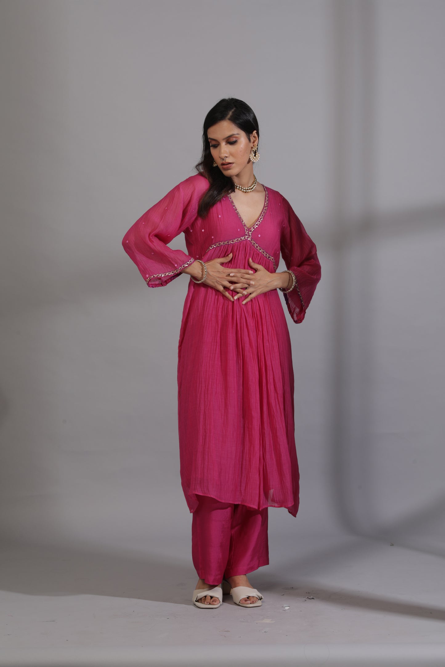 Cherry bomb embroidered kurta set