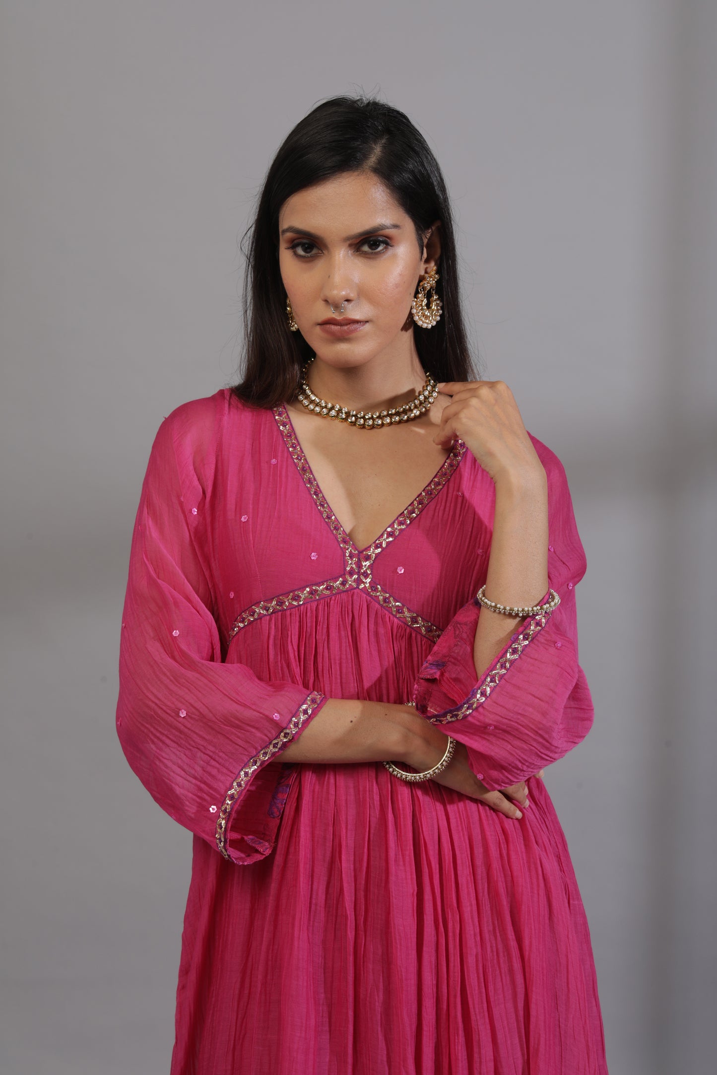 Cherry bomb embroidered kurta set