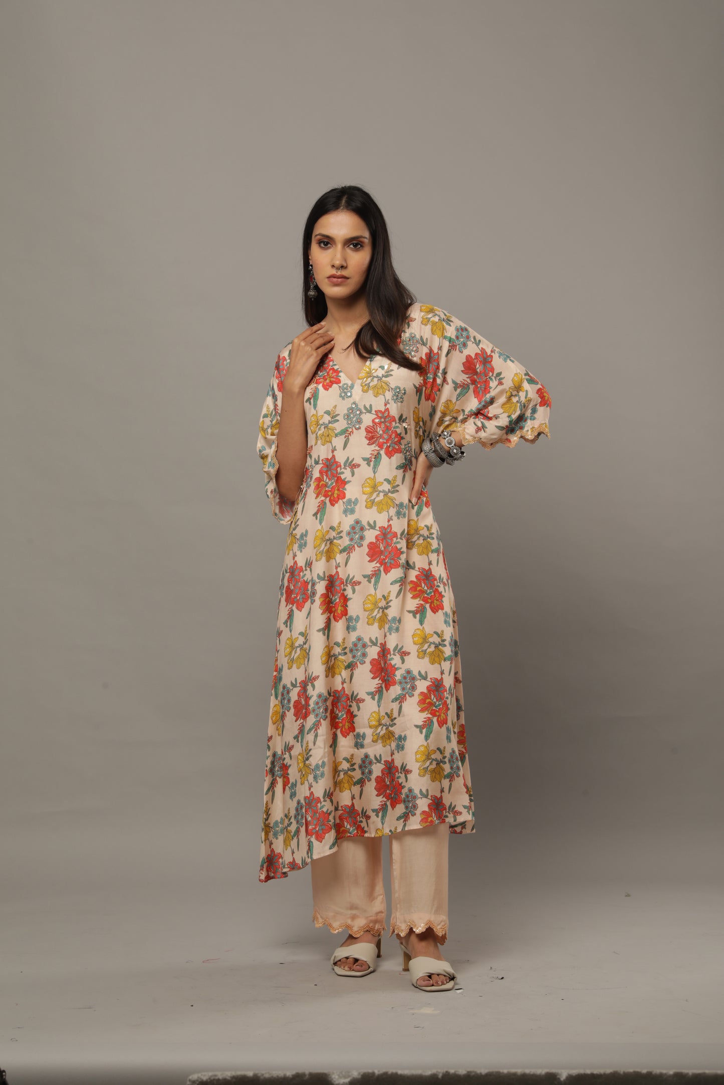 Smoke on the water embroidered kaftan