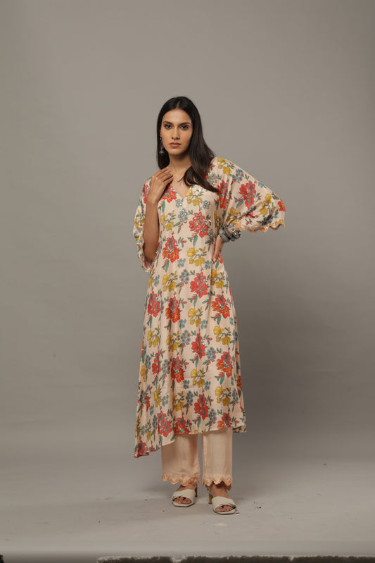 Smoke on the water embroidered kaftan set