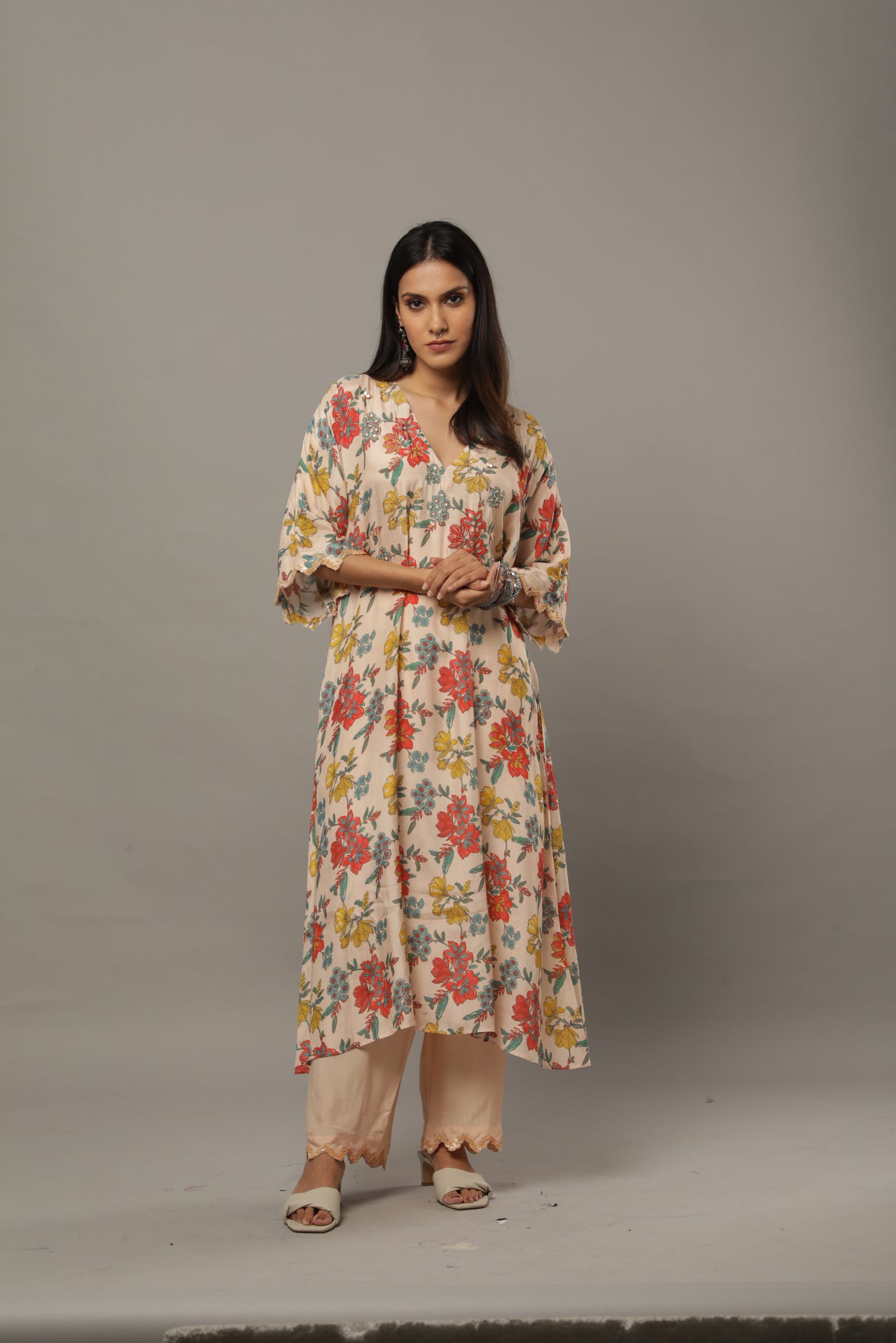 Smoke on the water embroidered kaftan