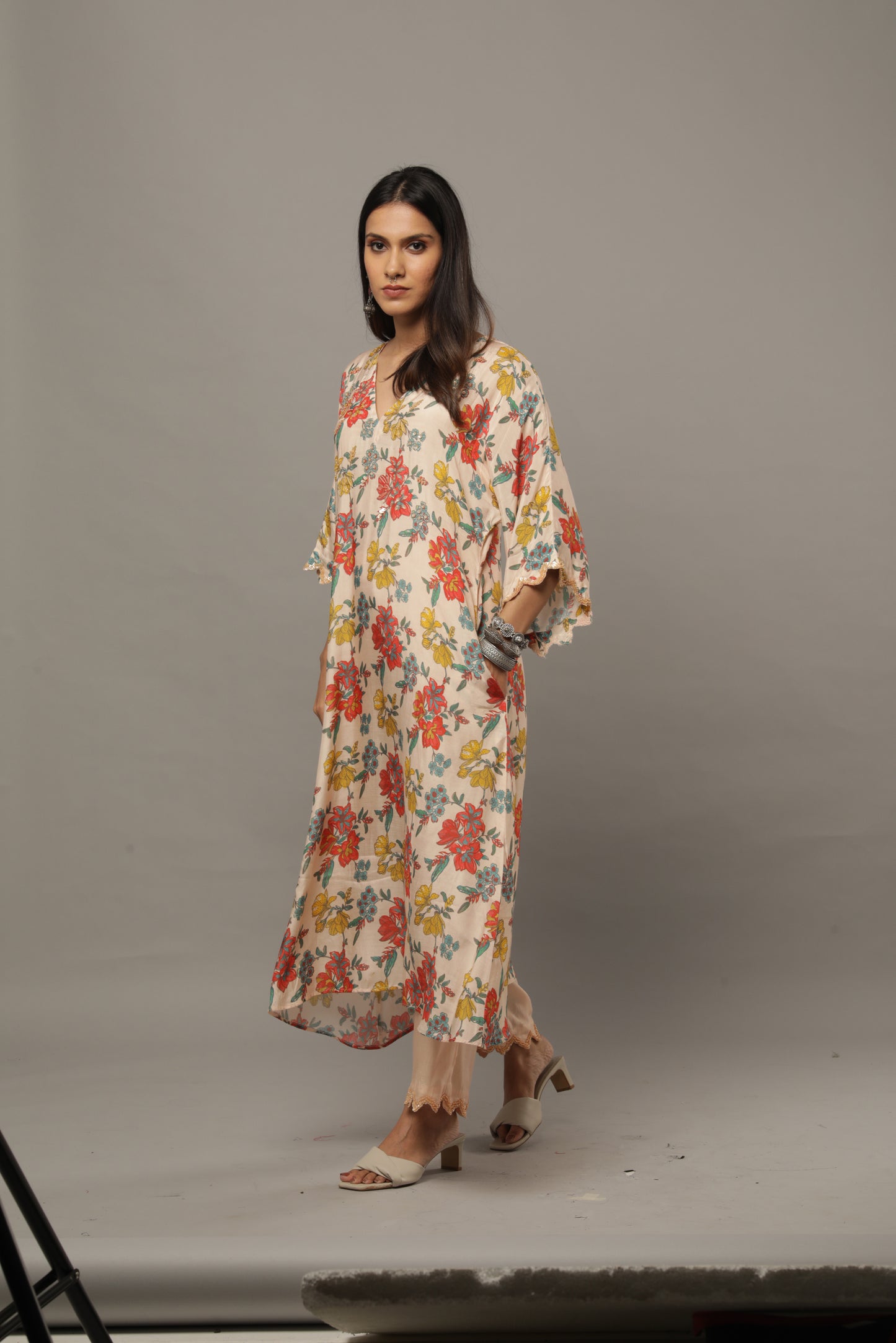 Smoke on the water embroidered kaftan set