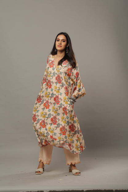 Smoke on the water embroidered kaftan