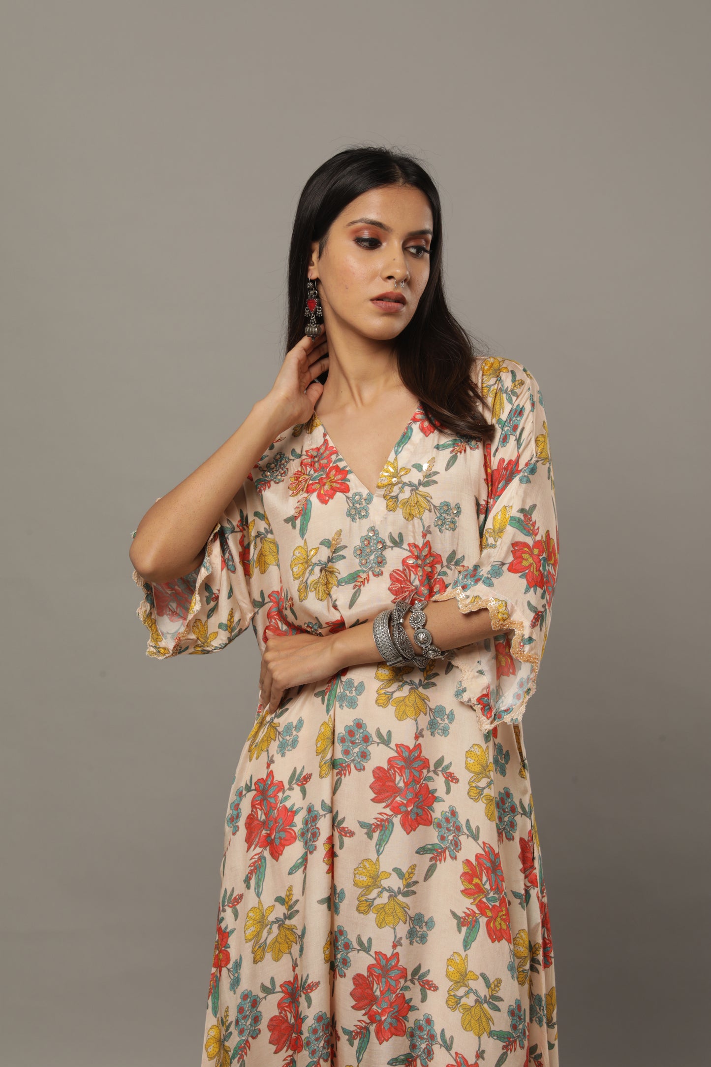 Smoke on the water embroidered kaftan