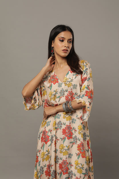 Smoke on the water embroidered kaftan set