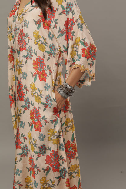 Smoke on the water embroidered kaftan
