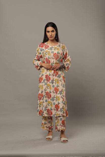 Smoke on the water embroidered kurta set