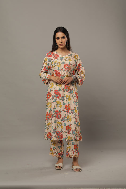 Smoke on the water embroidered kurta