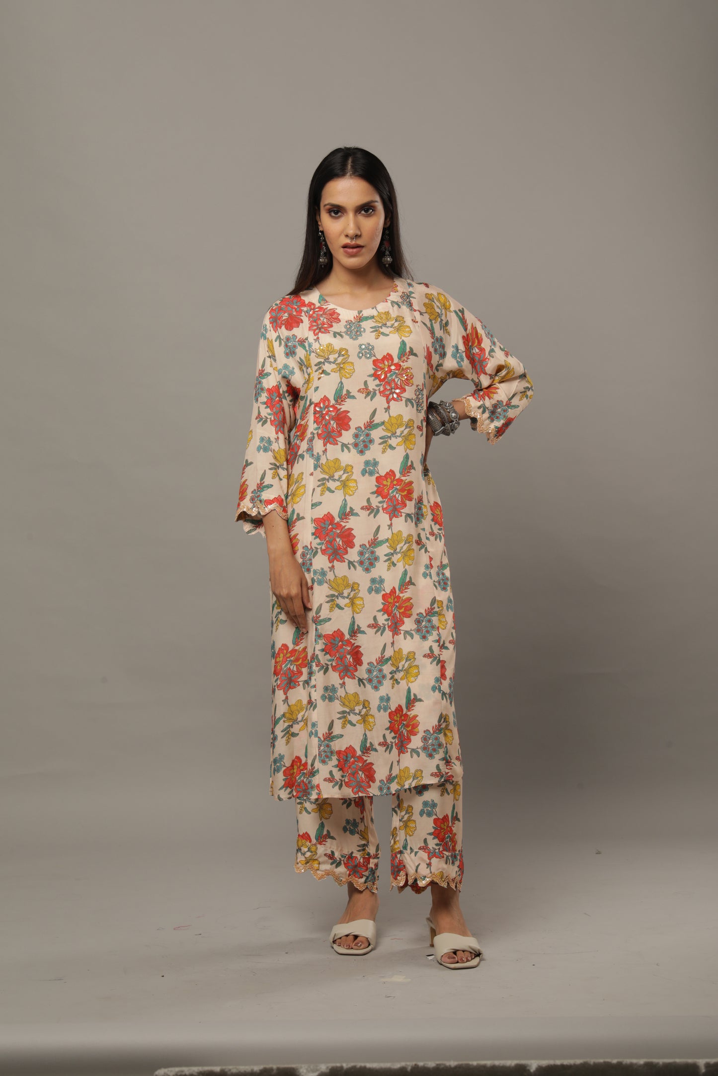 Smoke on the water embroidered kurta set