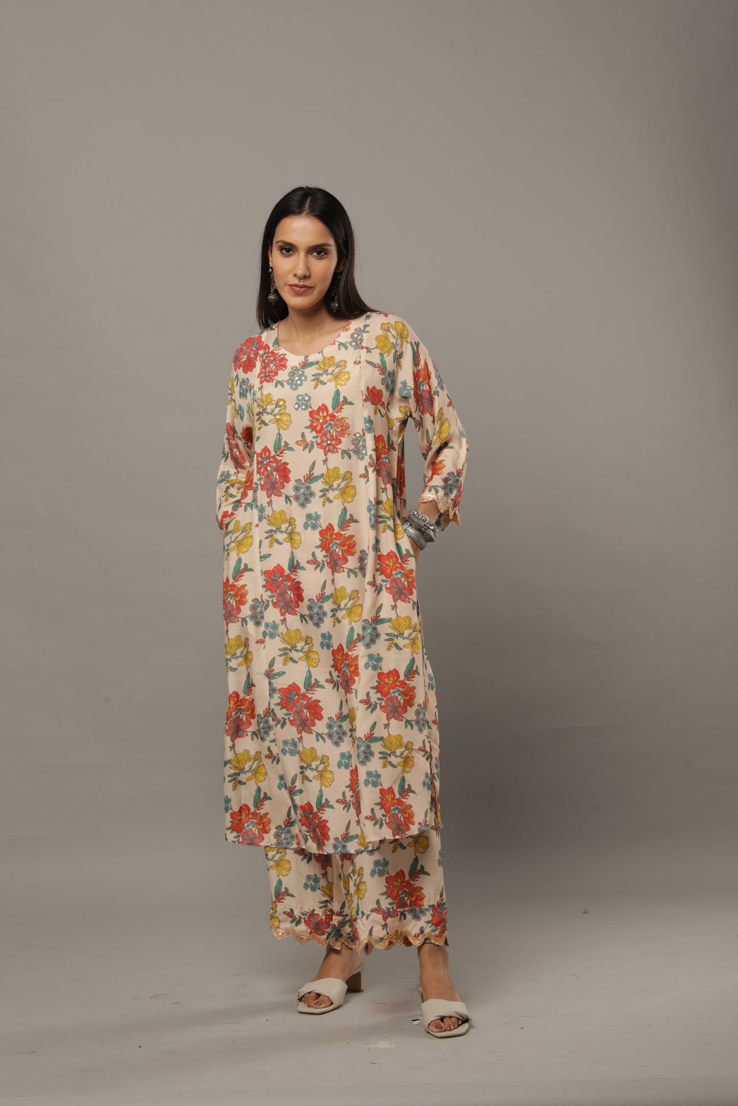 Smoke on the water embroidered kurta set