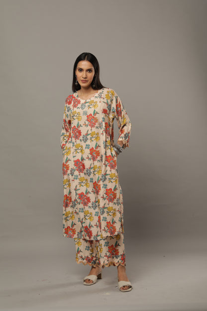 Smoke on the water embroidered kurta set