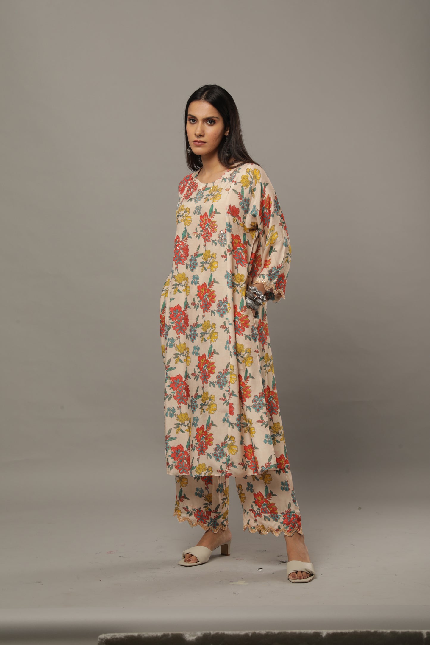 Smoke on the water embroidered kurta