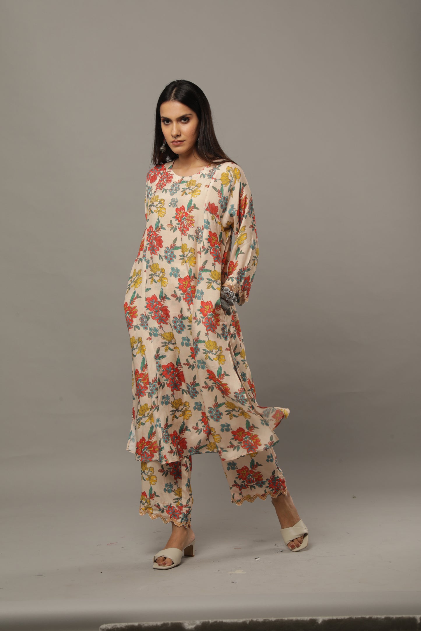 Smoke on the water embroidered kurta set
