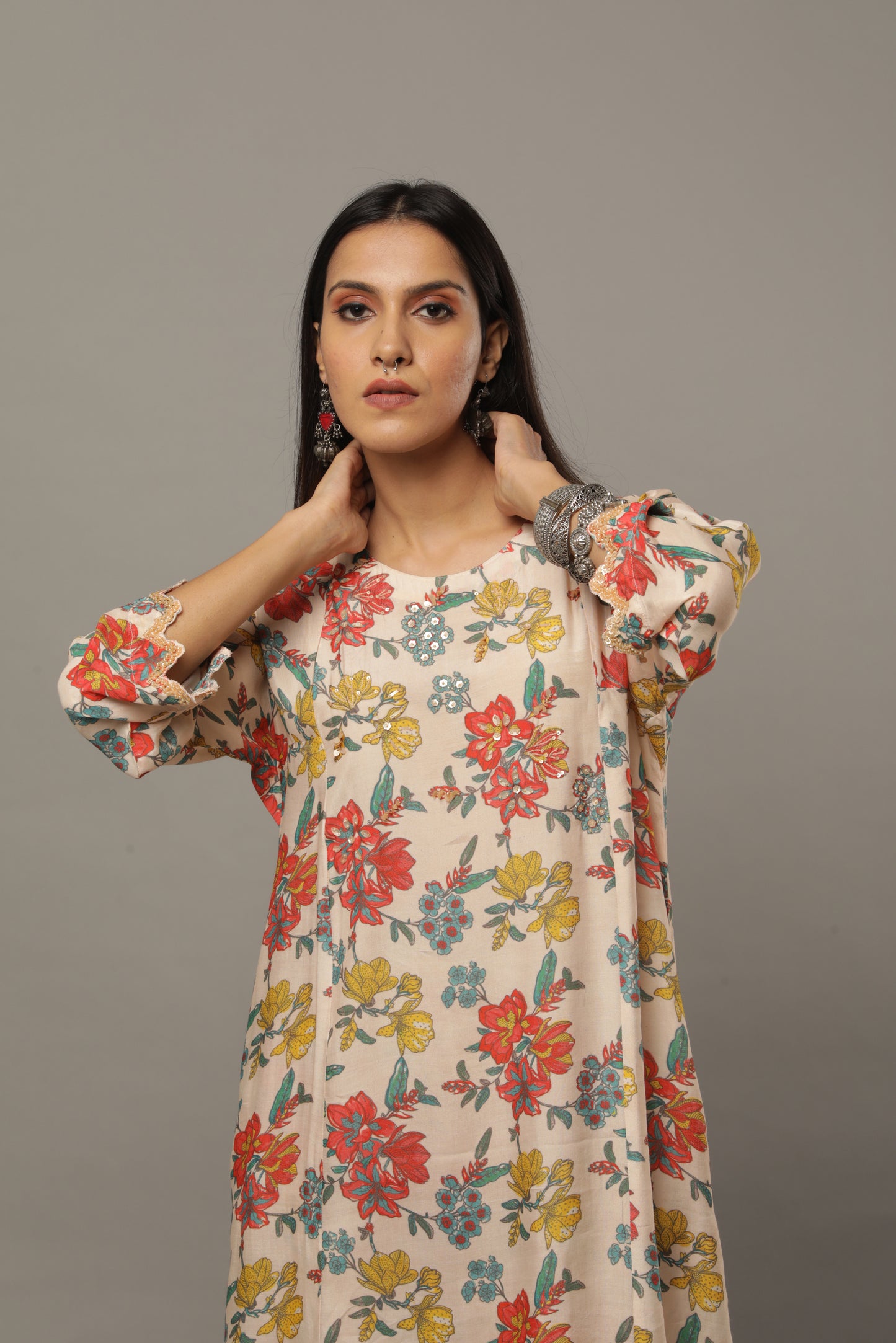 Smoke on the water embroidered kurta