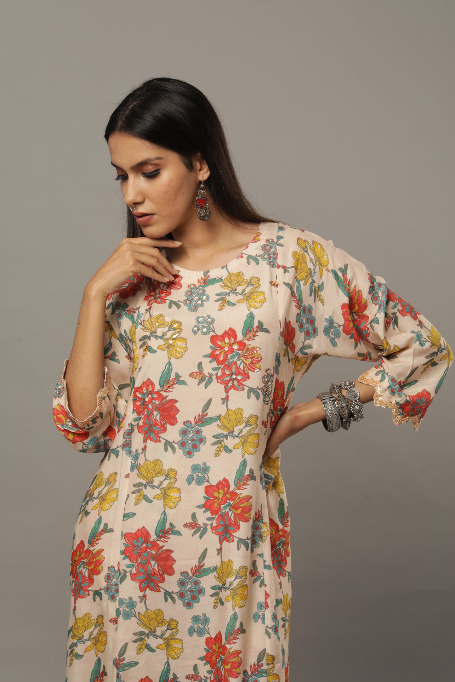 Smoke on the water embroidered kurta set