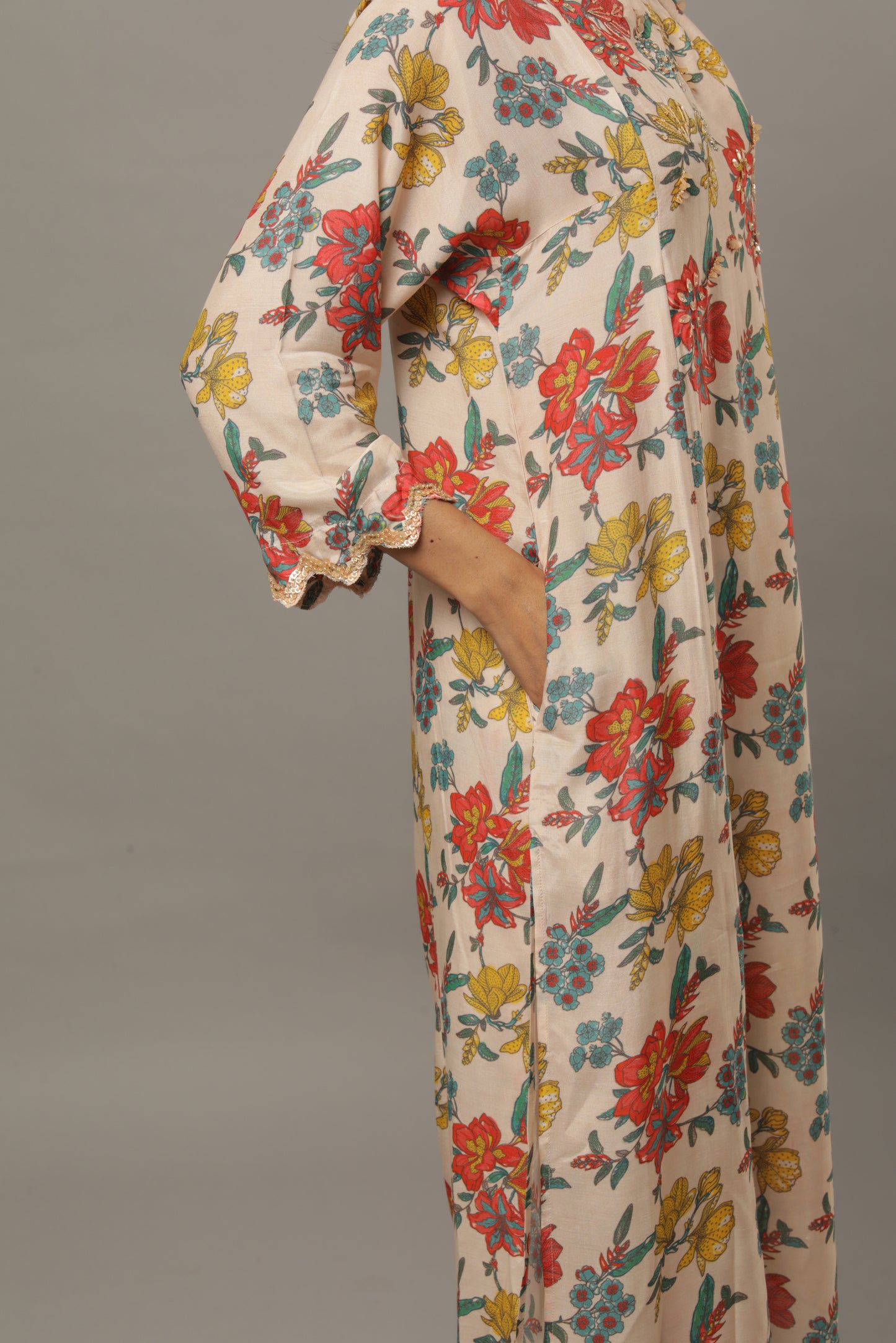 Smoke on the water embroidered kurta