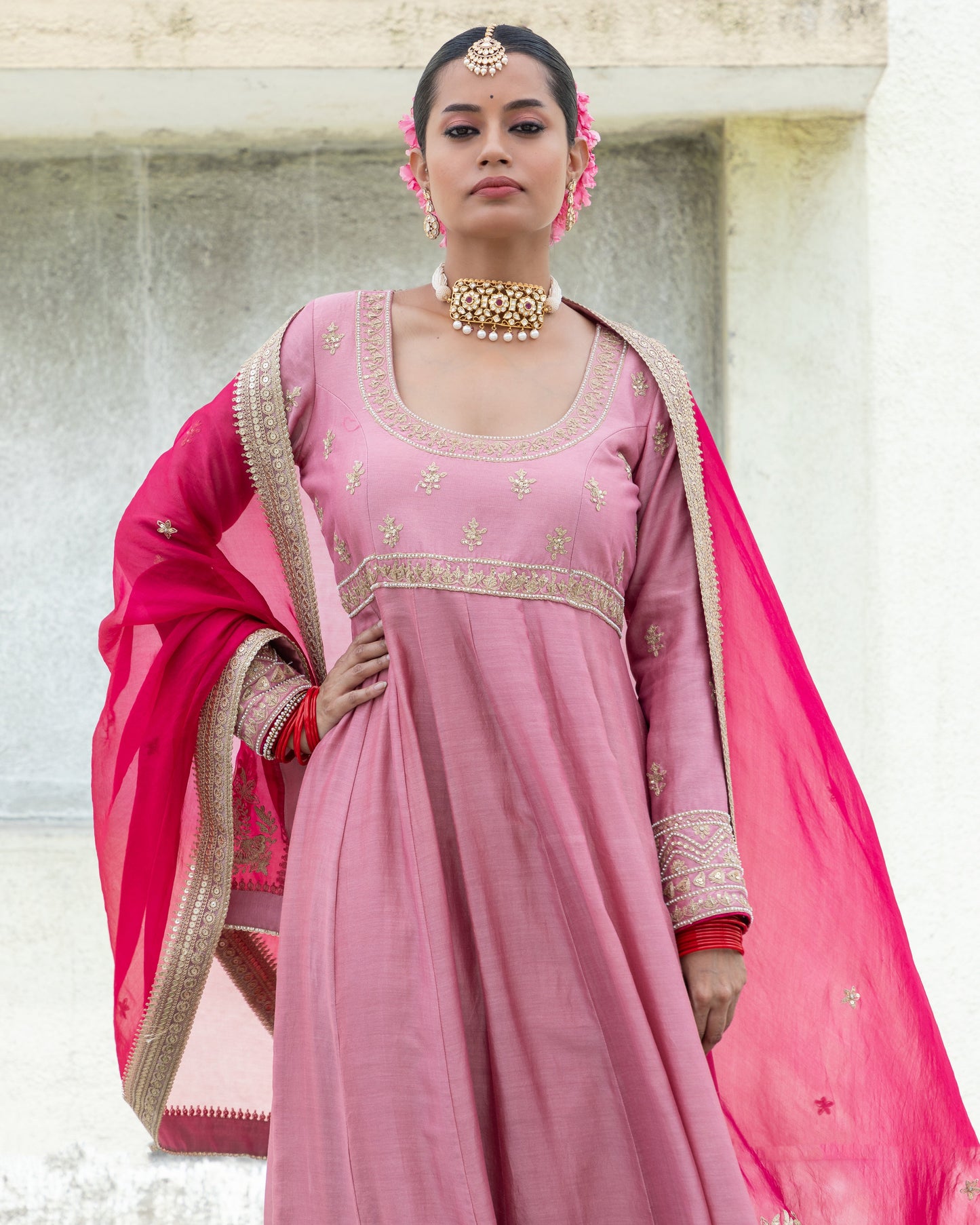 Laila Embroidered Anarkali Set