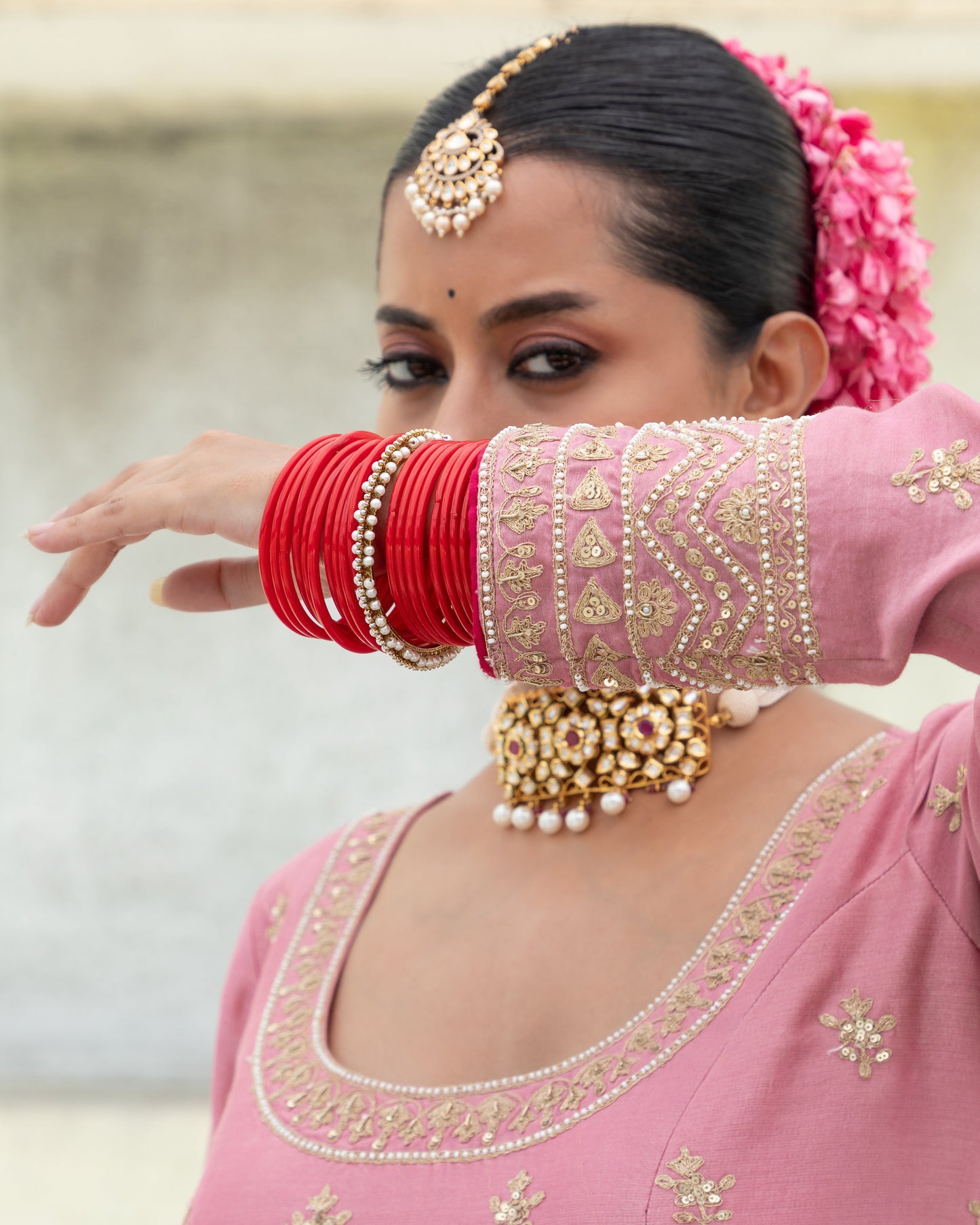 Laila Embroidered Anarkali Set