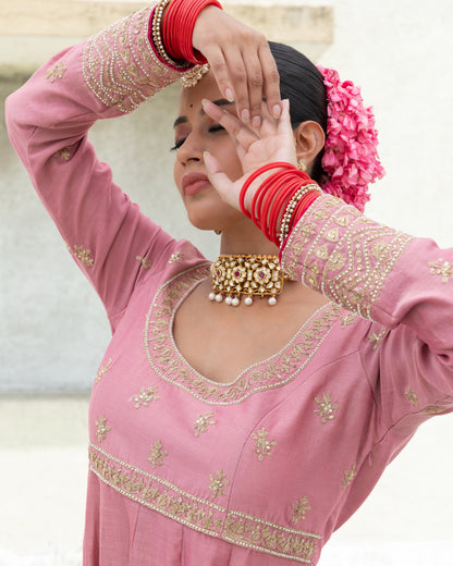 Laila Embroidered Anarkali Set