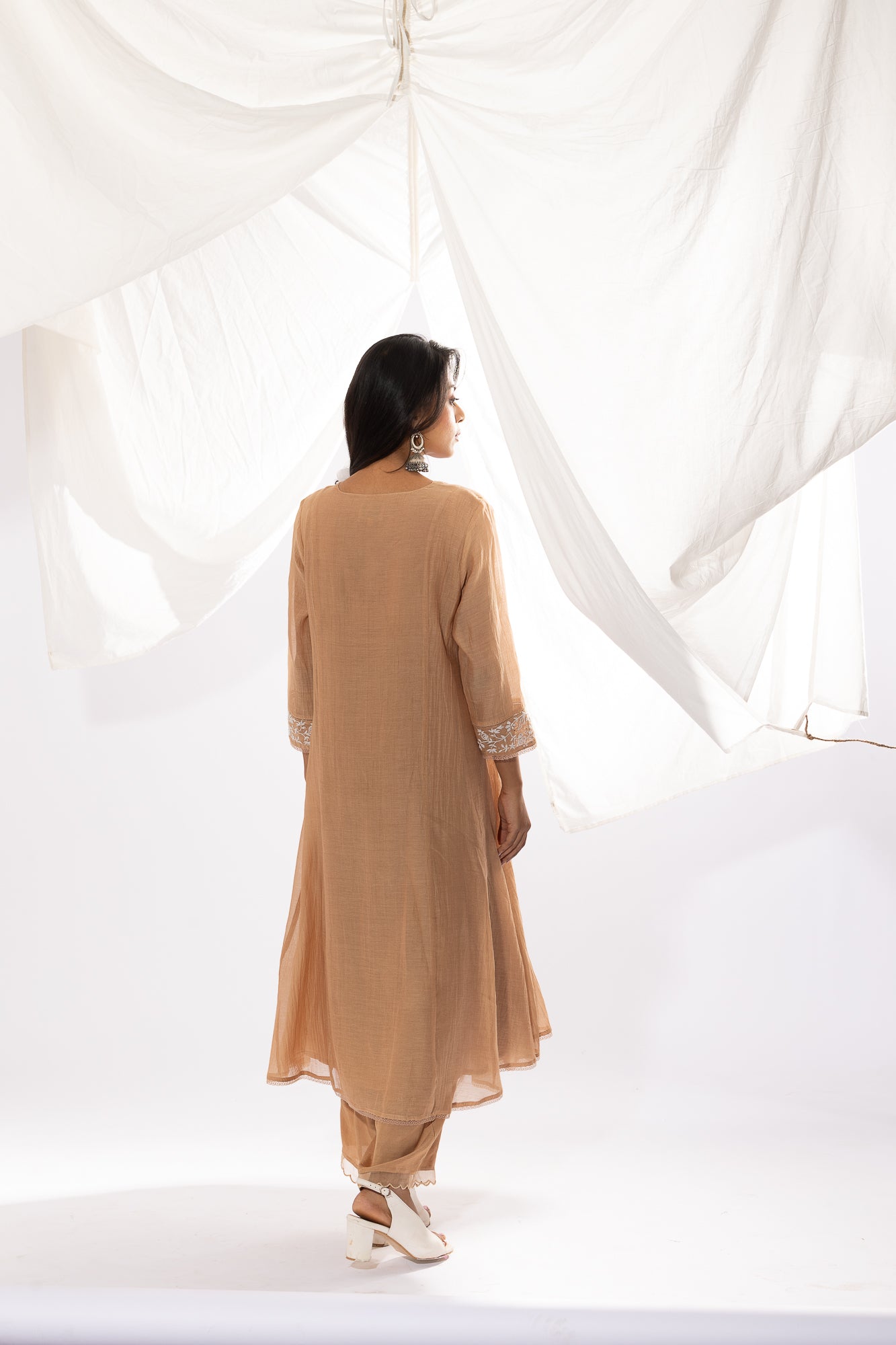 FRENCH BEIGE CHIKANKARI KURTA